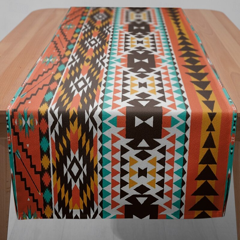 Colorful Checkered Table Runner - Digital Printed Rectangular Tablecloth 33x180cm for Restaurant & Banquet Dining Decor4