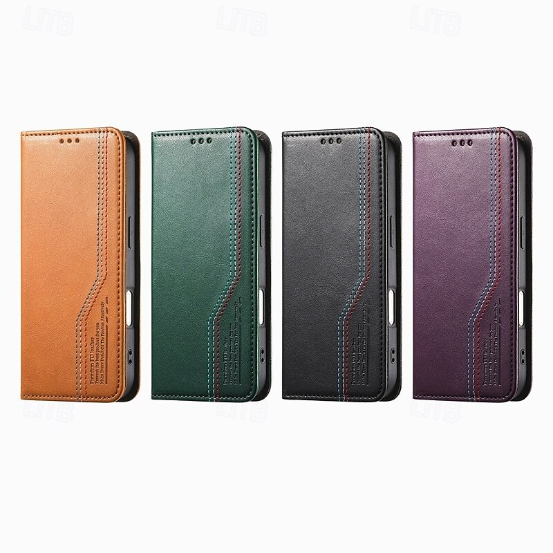 Phone Case For iPhone 17 Pro Max 17 Air 16 15 14 Pro Max Plus 16e 13 Pro Max Back Cover with Wrist Strap Kickstand Card Slot Retro TPU PU Leather2