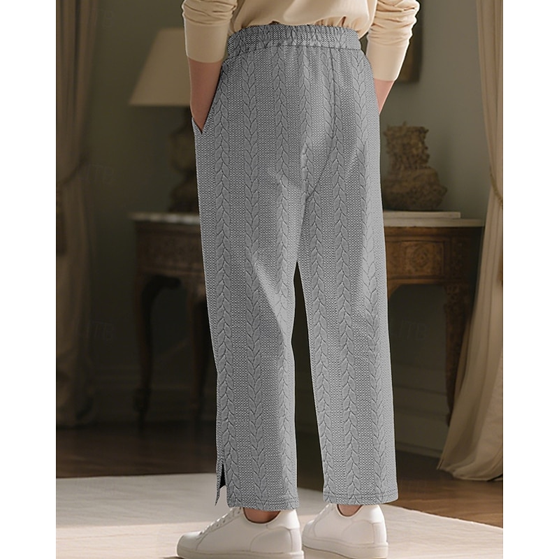 Men's Sweatpants Trousers Jacquard Drawstring Pocket Plain Comfort Sports Outdoor Daily Fashion Casual Black Khaki Micro-elastic3