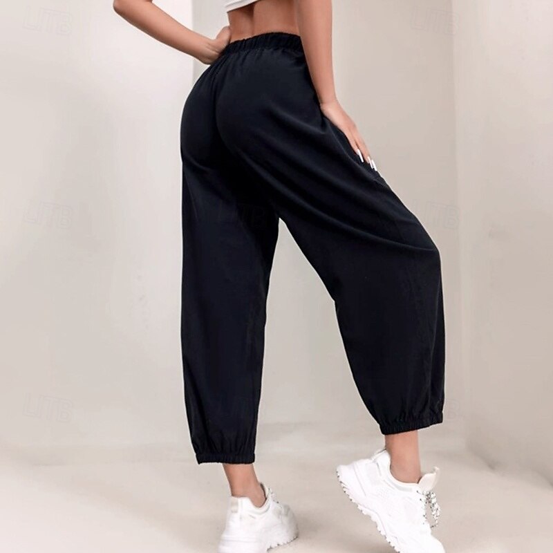 Women's Harem Pants Sports Pants Oversize High Waist Athletic Pilates Running Bottoms Solid Color Black Army Green Dark Blue Fall Sports Activewear4