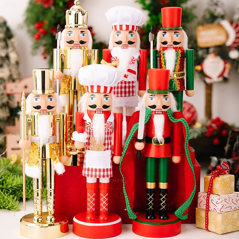 Christmas Nutcracker Soldier Figurine with Lights, Standing Tin Soldier Decoration, Festive Nutcracker Ornament for Holiday Decor