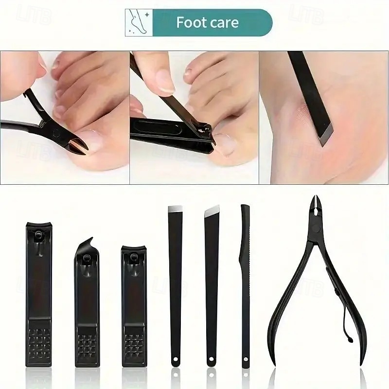 24-in-1 Stainless Steel Manicure Pedicure Tool Kit, Splash-Proof, Ultra-Sharp, Rust-Resistant with Nail Clippers, Tweezers, Eyebrow Razor, Foot File, Ear Spoon, Angled Scissors for Nose Hair Trimming3