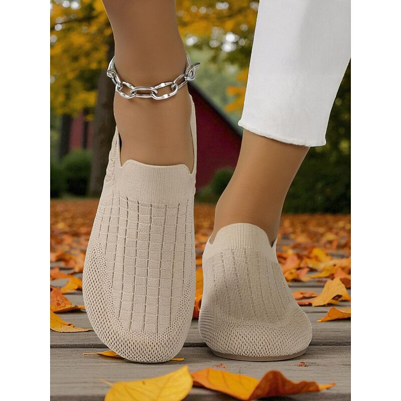 Women's Foldable Flyknit Wide Fit Loafers – Lightweight Breathable Slip-On Barefoot Flats for Travel and Daily Wear2