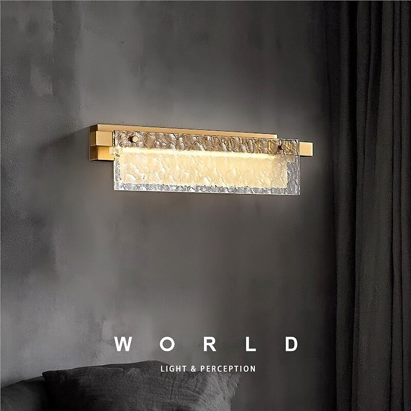 LED Wall Sconces Copper Crystal Indoor Strip Design Wall Light Fixtures for Bedroom Bathroom Hallway Doorway Stairway 110-240V
