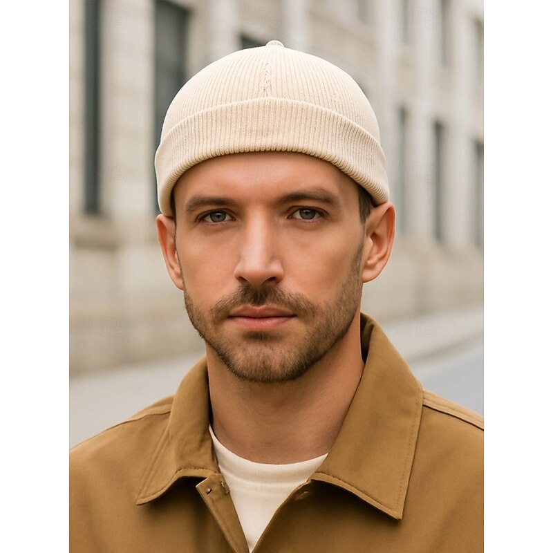 Men's Corduroy Docker Cap with Adjustable Strap – Stylish Ribbed Knit Hat for Everyday Wear, Outdoor Activities and Street Fashion2