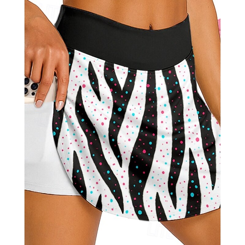 Women's Graphic Zebra Cycling Skort Skirt Bike Skirt Slim Fit Sports Sunscreen UV Resistant 3D Pad Fast Dry Black Clothing Apparel Bike Wear3