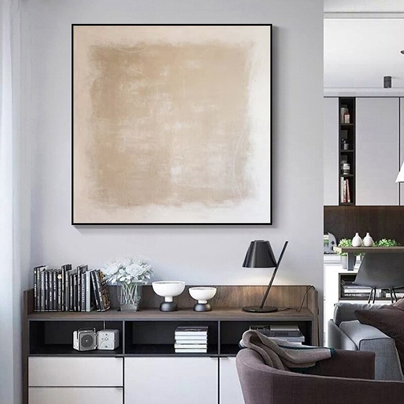 Mintura Handmade Beige Abstract Oil Paintings On Canvas Wall Art Decoration Modern Pictures For Home Decor Rolled Frameless Unstretched Painting3
