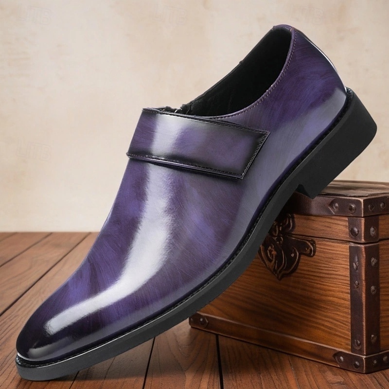 Men's Brown Leather Loafers Slip-On Dress Shoes Business Casual Formal Office Wear