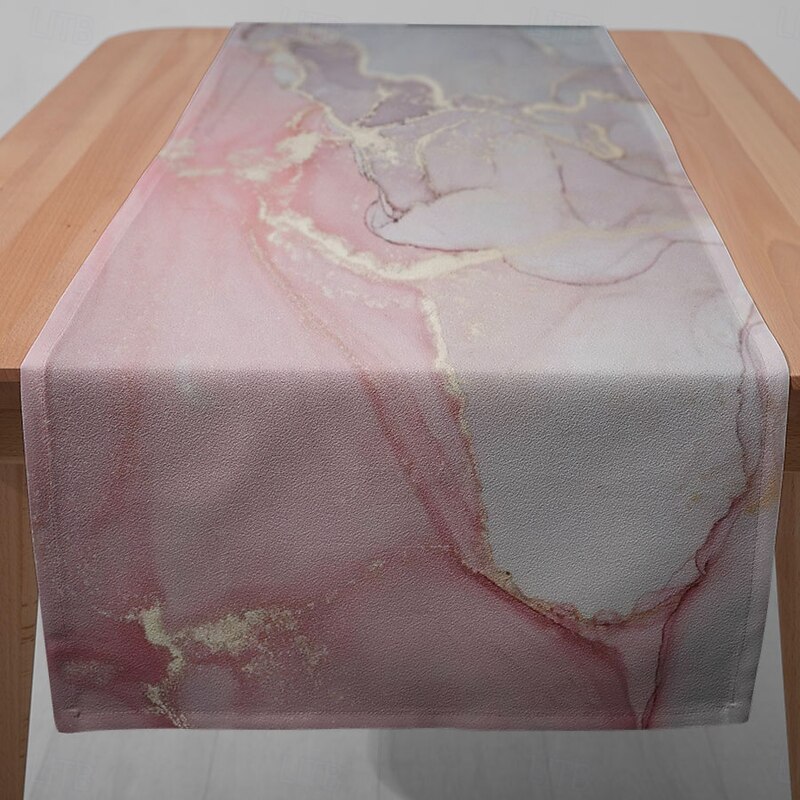 Blush Pink Table Runner Table Flag - Digital Printed Rectangular Tablecloth for Weddings, Restaurants (33x180cm/13x70.5in)3