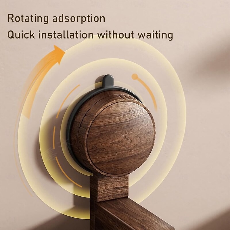 Walnut Wood Toilet Paper Holder No-Drill Self-Adhesive Bathroom Organizer Space-Saving Storage Rack for Kitchen or Bathroom4