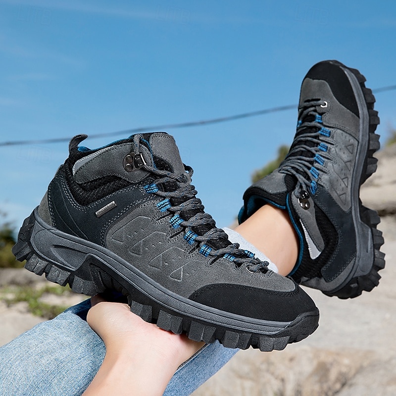 Men's Brown Suede Outdoor Hiking Boots with Non-Slip Sole – Comfortable Durable Trekking Footwear for Camping, Trail Walking and Travel4