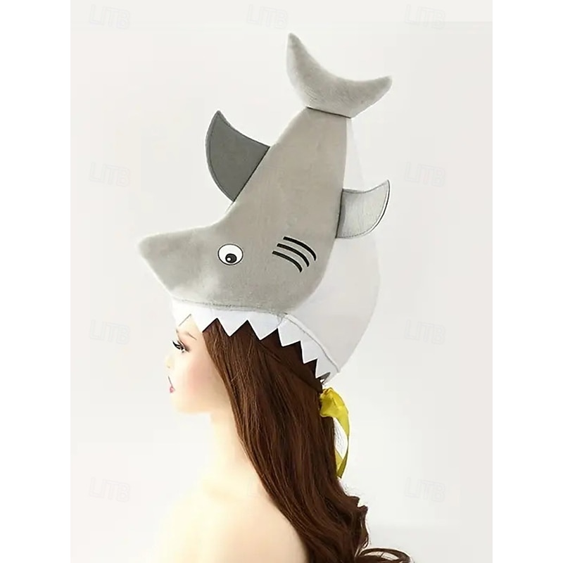 Women's Halloween Shark Hat – Funny Cartoon Fish Costume Headwear for Party, Cosplay and Festive Dress Up3