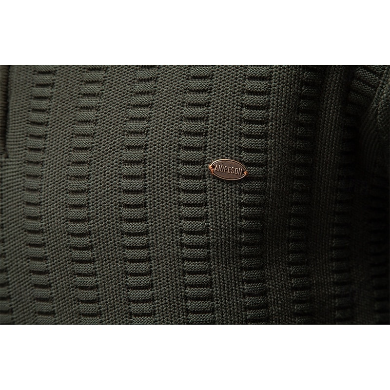 Men's Pullover Cable Knit Regular Tops Half Zip Standing Collar Cool Pullover School Vacation Clothing Apparel Spring Fall Black Dark Navy S M L4