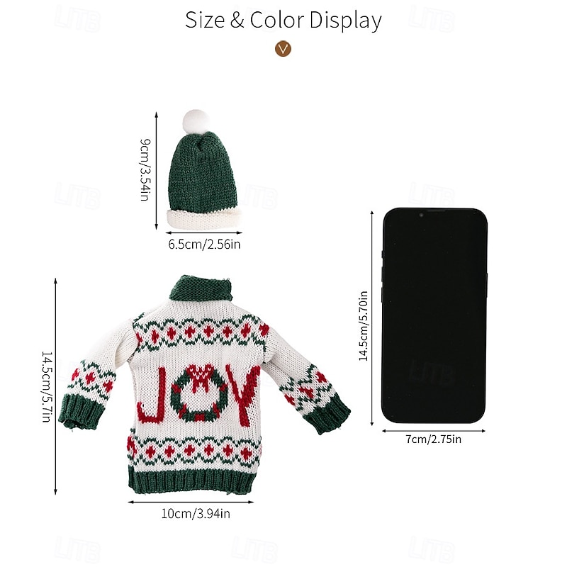 Christmas Wine Bottle Covers, Knitted Sweater Santa Snowman Wine Bottle Bags, Creative Holiday Table Decoration for Christmas Party, Kitchen, and Gift Wrapping2