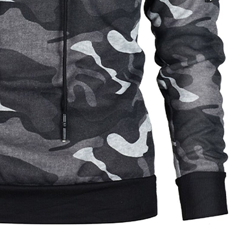 Men's Hoodie Pullover Hoodie Sweatshirt Fleece Hoodie Tactical Hoodie Camo Hoodie Camouflage Gray Camouflage Green Hooded Camouflage Pocket Sports & Outdoor Casual Daily Streetwear Cool Sportswear4