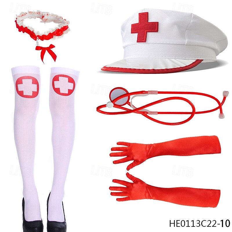 Nurse Halloween Accessories Set Sexy Costume Adults' Women's Halloween Carnival Performance Party Easy Halloween Costumes Dress Up4