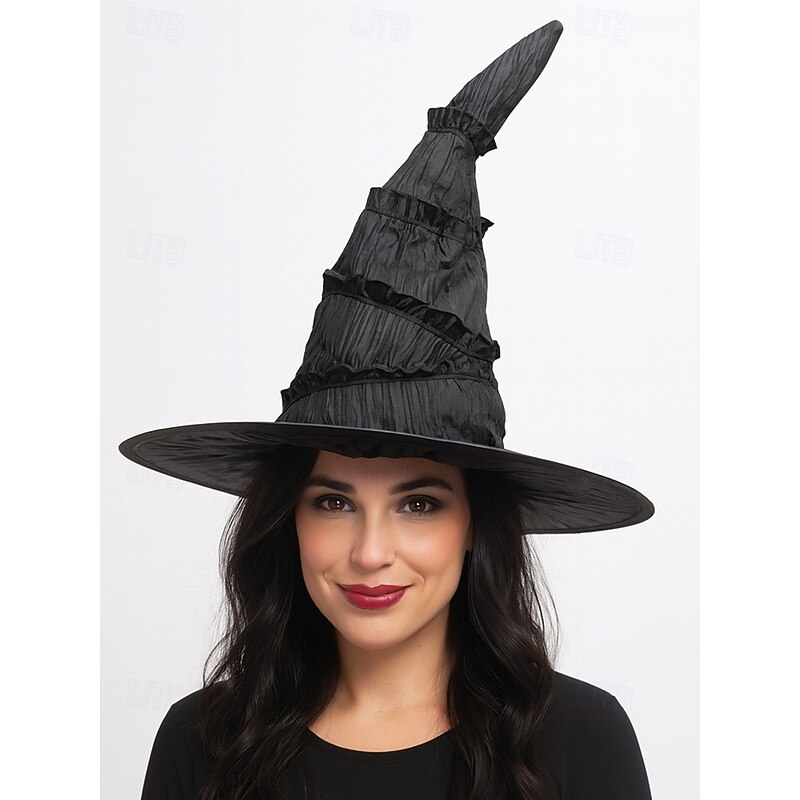 Women's Halloween Witch Hat – Classic Black Pointed Wizard Hat for Costume Party, Cosplay and Festive Dress Up4