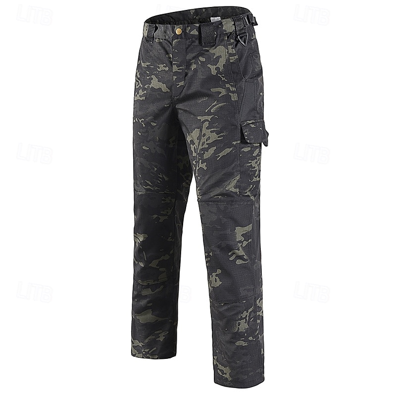 Men's Combat Pants Hiking Pants Trousers Military Tactical Pants Camo Outdoor Regular Fit Waterproof Bottoms Pocket Black Green Hunting Camping / Hiking / Caving S M L XL XXL3