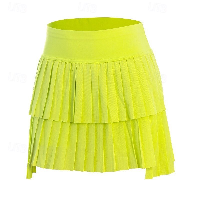 Women's Solid Colored Tennis Skirts Side Pockets Quick Dry Moisture Wicking Tennis Pickleball Running Bottoms Black White Yellow Tennis Clothing4
