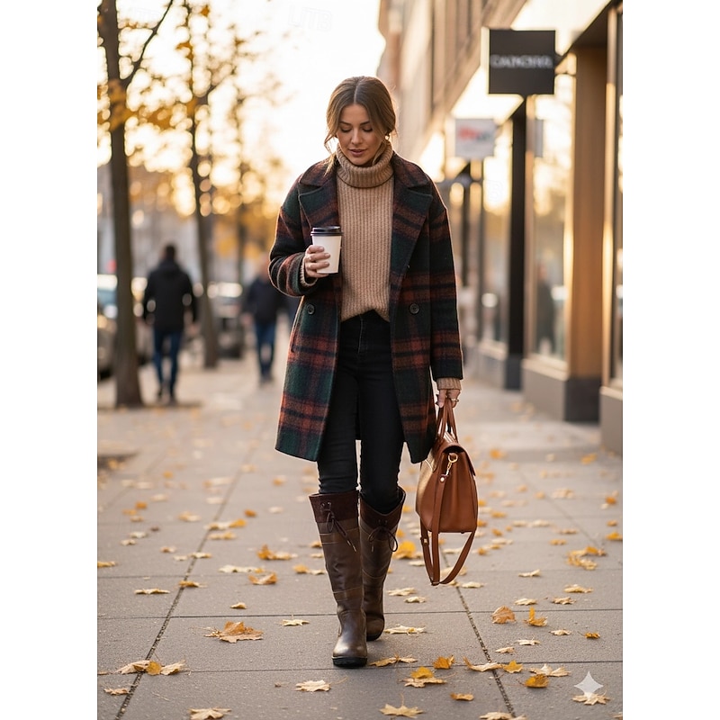 Women's Brown Faux Leather Riding Boots with Adjustable Drawstring - Tall Outdoor Equestrian Boots for Winter and Casual Wear4