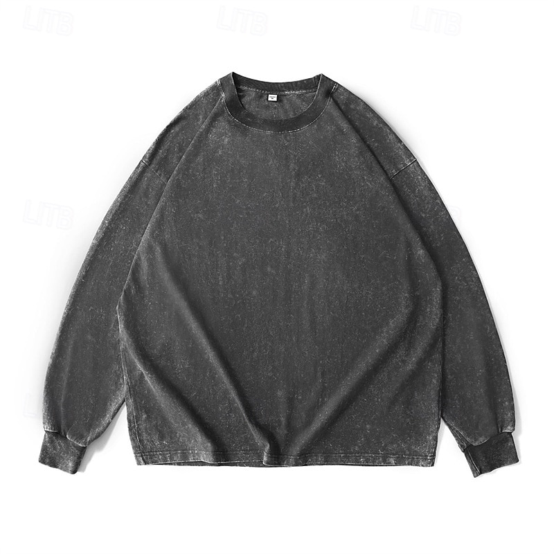 Men's T Shirt Tee Tee Top Long Sleeve Shirt Long Sleeve Crew Neck Spring Fall Plain Fashion Designer Basic Classic Vacation Street Going out Black Army Green Rose Top Tee for Men