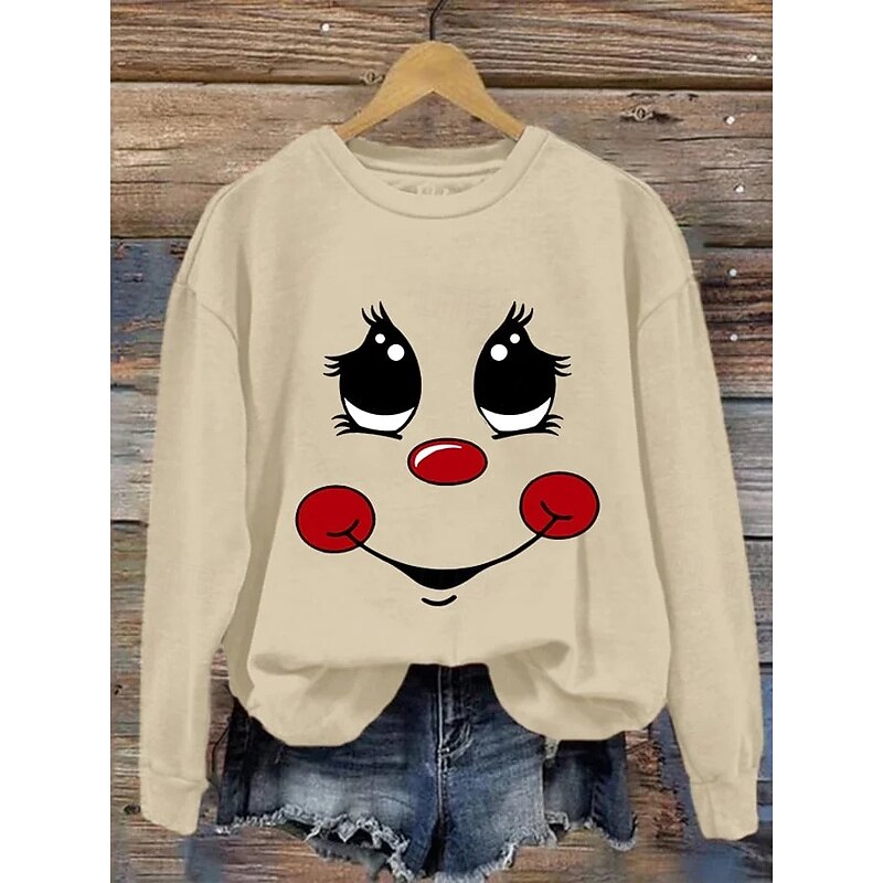 Women's Pullover Graphic Animal Casual Long Sleeve Crew Neck Regular Tops Street Dailywear Casual Print White Pink Blue Orange Green Fall Winter4