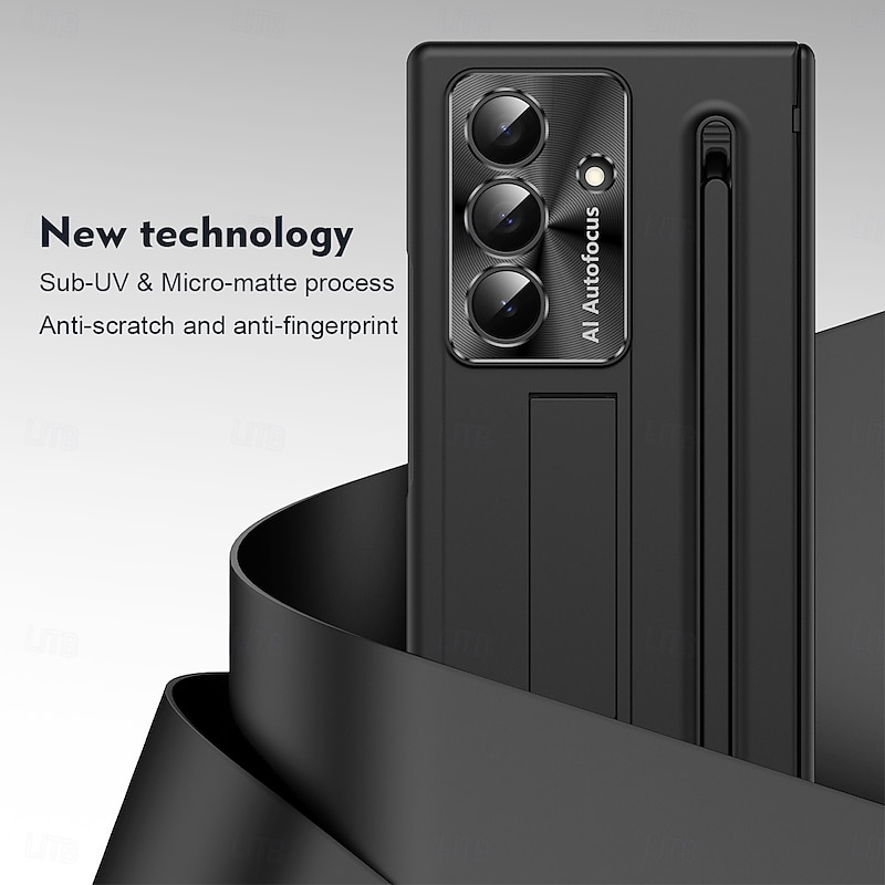 Phone Case For Samsung Galaxy Z Fold 7 Z Fold 6 Back Cover Kickstand Shockproof Retro PC3