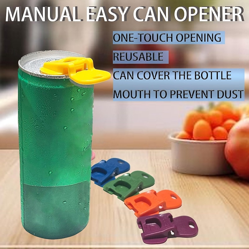 12PCS Easy Tab Opener & Drink Protector, Complete Cover Easy Tab Opener, Soda Can Opener Tool, Colorful Drink Can Protector Cap for Soda, for Coke, Beer, Soda, Aluminum Beverage4