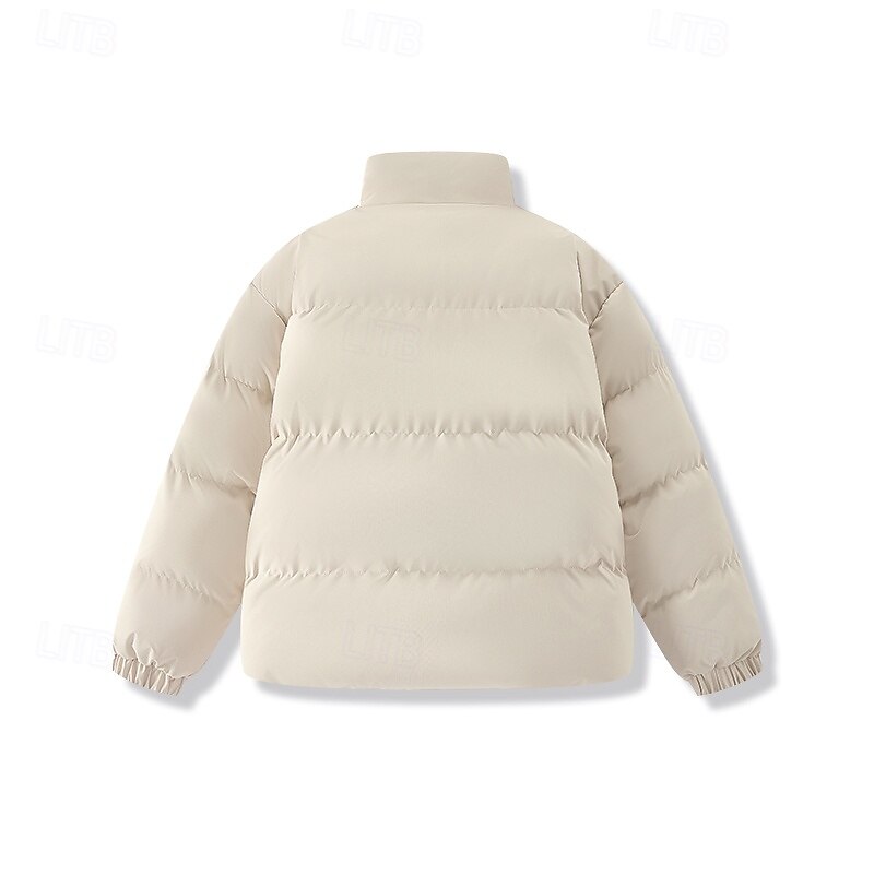 Men's Puffer Jacket Casual Jacket Outdoor Vacation Warm Zipper Pocket Fall Winter Plain Fashion Streetwear Standing Collar Regular Black Pink Sky Blue Khaki Jacket4