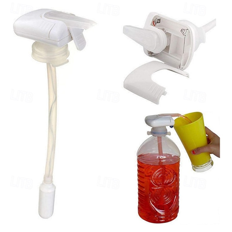 Drink Dispenser Automatic Electric Straw Pump Water Dispenser With Motor Press Type Beverage Dispenser Portable Drink Pump Machine Household Party Kitchen Gadget