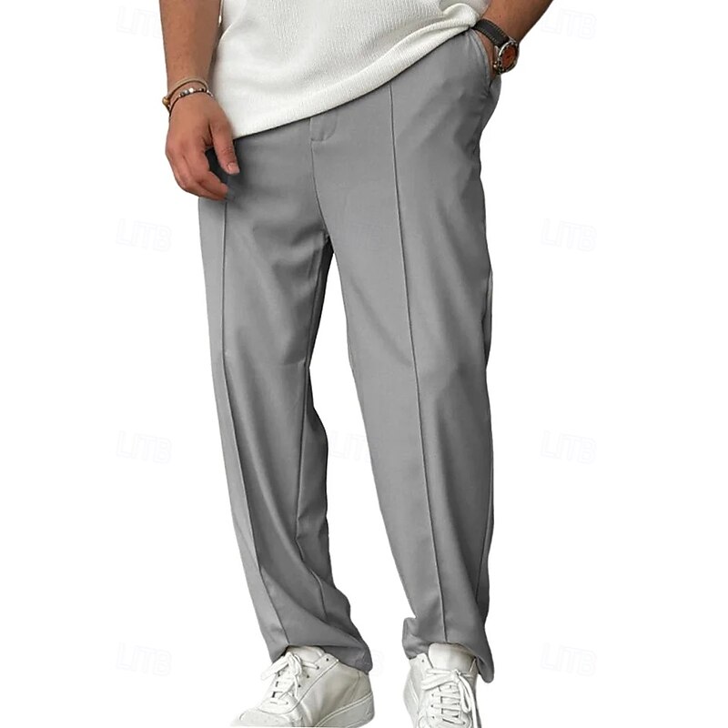 Men's Sweatpants Trousers Baggy Pants Straight Leg Sweatpants Open Bottom Sweatpants Drawstring Pleated Elastic Waist Plain Moisture Wicking Breathable Full Length Outdoor Casual Daily Fashion4