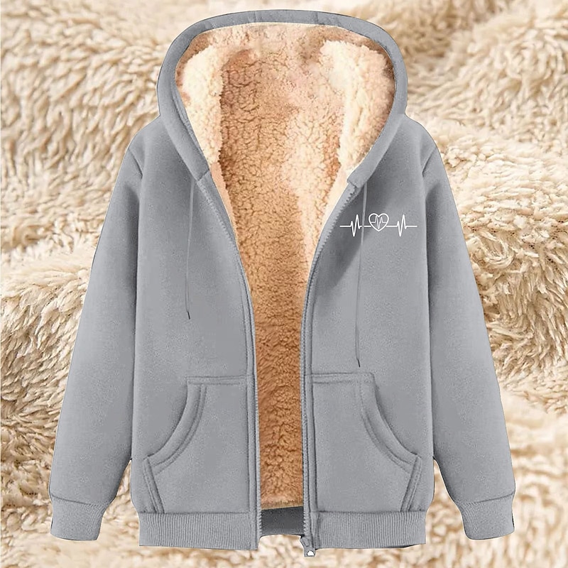 Men's Full Zip Hoodie Zip Up Hoodie Fleece Jacket Fleece Hoodie Apricot Black Wine Red Blue Hooded Heart Plain Graphic Prints Zipper Pocket Casual Daily Going out Polyester Streetwear Casual Fall2