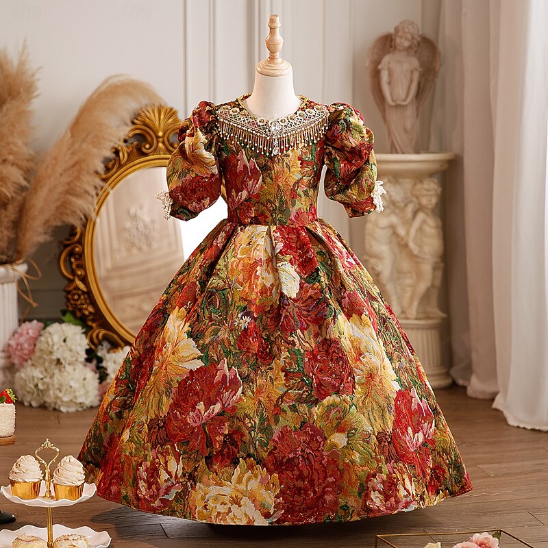 Rococo Baroque Steampunk Maxi Party Costume Accessories Bell Sleeve Queen Elizabeth Belle Bow Retro Ball Gown Point Fancy Dress Girls' Royal Christmas Halloween Carnival Masquerade Wedding Party3