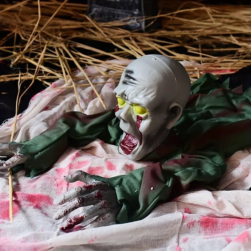 Halloween Crawling Zombie Decoration Animated Ghost Props with Sound Activation Suitable for KTV Bars Haunted Houses - Horror Electric Toys for Tailgate Parties General Party Games and Events -2