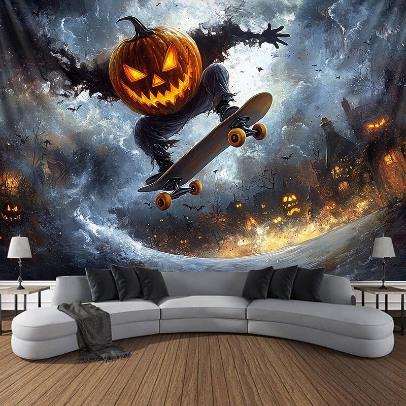 Halloween Tapestry Banners Blanket Pumpkin Dark Punk Gothic Style Party Dorm Shooting Backgrounds Home Decor