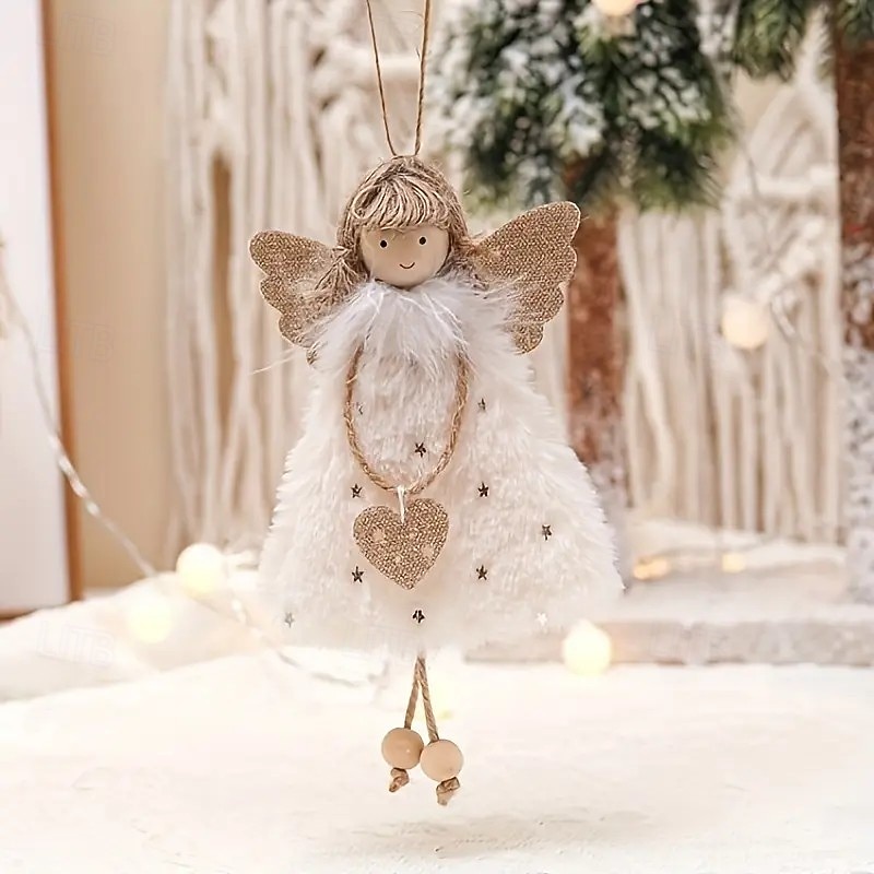 3pcs Christmas Handmade Angels Ornaments Charming Tree Ornaments Soft Angel Hanging Charms Festive Accents Perfect For Christmas Tree Embellishments Seasonal4