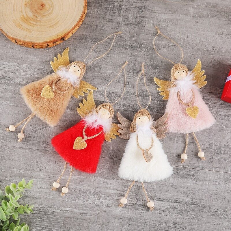 Handmade Christmas Angels For Holiday Decorations Charming Tree Ornaments Soft Angel Hanging Charms Festive Accents Perfect For Christmas Tree Embellishments Seasonal Home Display2
