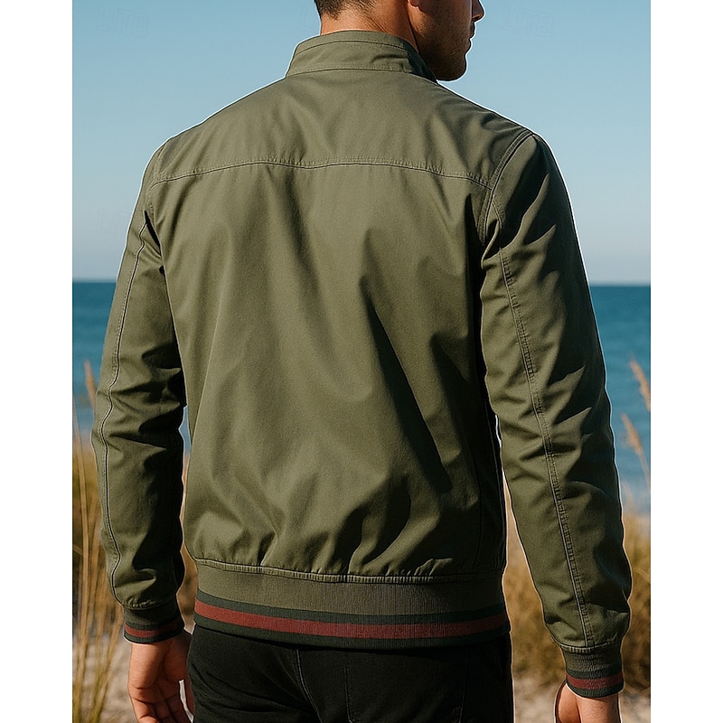 Men's Casual Jackets Hiking Jacket Outdoor Waterproof Windproof Hiking Outfits Hiking Clothes Autumn / Fall Top Camping / Hiking / Caving Running Solid Color Black Army Green Khaki3