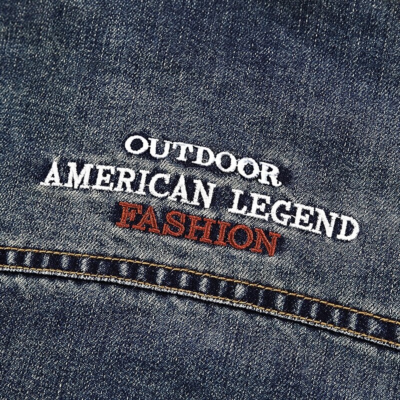 Men's Denim Jacket Casual Casual Daily Windbreaker Patchwork Pocket Spring &  Fall Solid Color Vintage Fashion Short Blue Dark Blue Jacket4