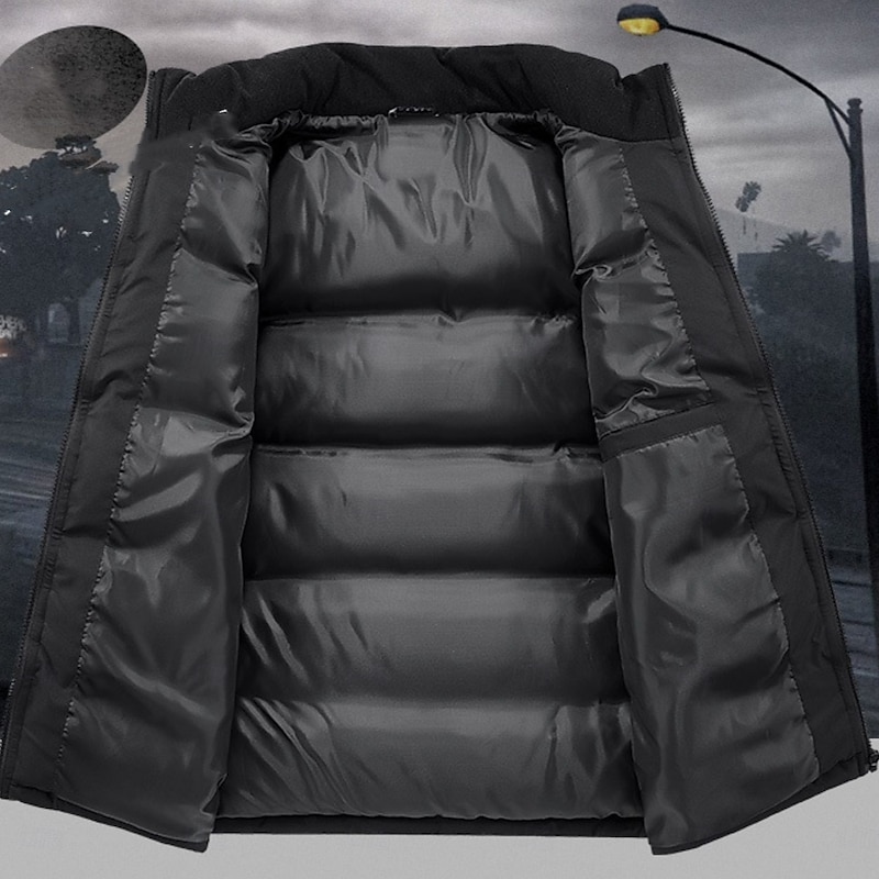 Men's Women's Hiking Vest Winter Vest Puffer Vest Sleeveless Outerwear Vest Top Outdoor Thermal Warm Windproof Soft Comfortable Winter Patchwork Zipper Pocket Polyester Patchwork Black White Purple3