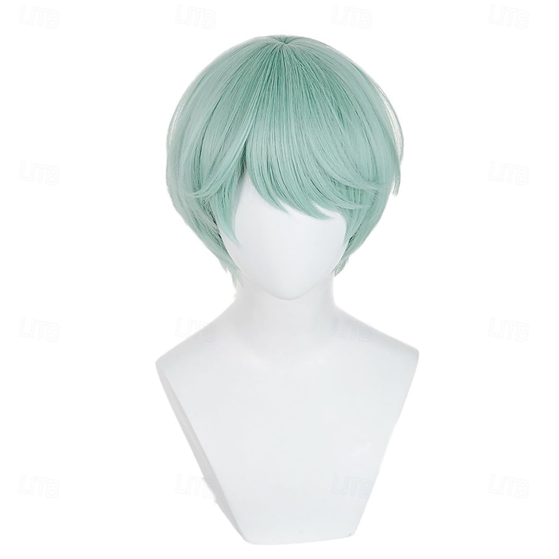 Movie Anime Korean Idol Inspired Cosplay Pop Star Wig Short Green Halloween Cosplay Party Wigs2