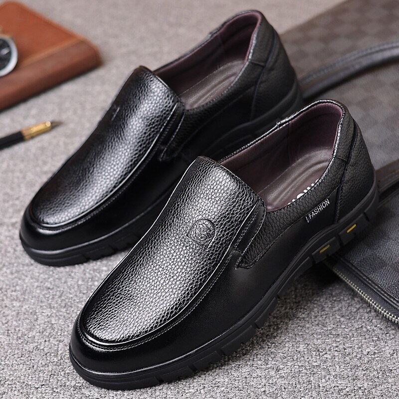 Men's Brown Slip-On Business Shoes with Anti-Slip Sole, Classic Formal Style for Office, Meetings and Daily Workwear4