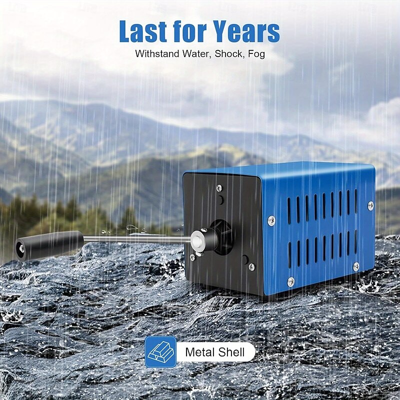 Thermall Hand Crank Generator - Heavy-Duty Portable Power Bank with USB Charger, Manual Crank, No Battery Needed, Compact & Lightweight (Under 1lb) for Camping, Emergencies, Off-Grid - Ideal Survival,