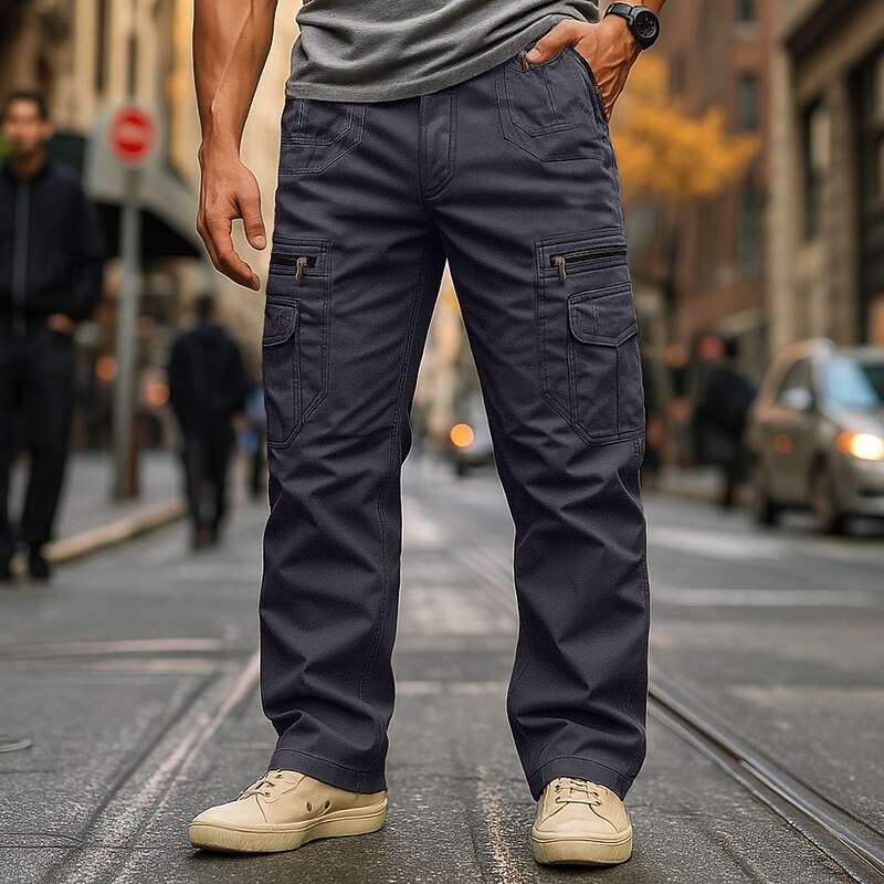 Men's Cargo Pants Cargo Trousers Work Pants Hiking Pants Multi Pocket Straight Leg Plain Wearable Moisture Wicking Full Length Outdoor Casual Daily Vacation Fashion Black Army Green Inelastic4