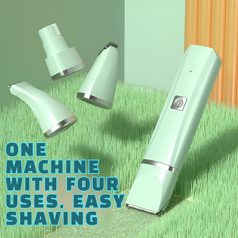 Professional 4-in-1 Rechargeable Dog Grooming Clippers Kit, Low Noise Cordless Pet Clipper for Face, Paws, Ears, Toenails, Cat & Small Animal Trimmer3