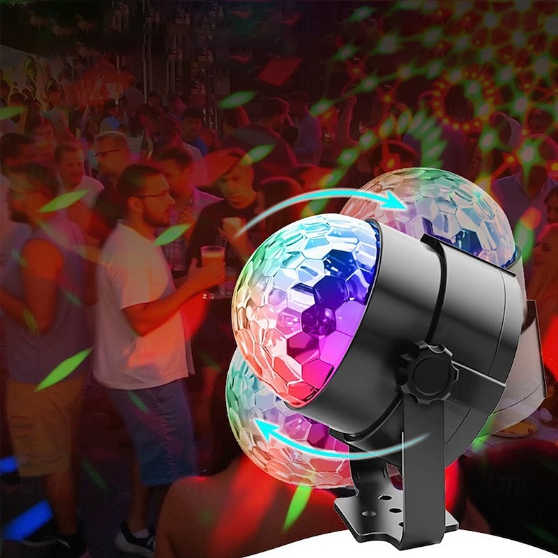 Luditek 2-Pack Sound Activated Party Lights with Remote Control Disco Ball Light DJ Strobe Lamp for Home Room Dance Party Supplies White Elephant Gifts Birthday Christmas Halloween Party Decorations