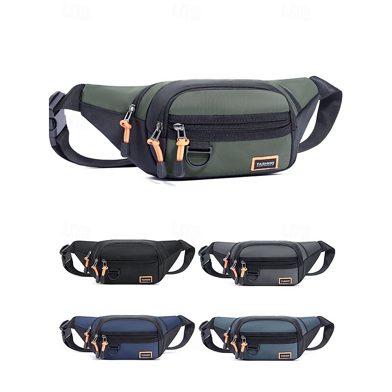 Men's Water-Resistant Crossbody Sling Bag, Multi-Way Wear Fanny Pack Waist Bag with Multiple Pockets, Casual Travel, Sports and Outdoor Shoulder Bag