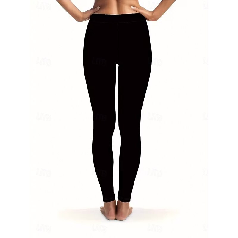 Women's Leggings Vacation Vintage Fashion Full Length High WaistPantsUgly Christmas Graphic Christmas Tree Printing Thermal Warm Soft Breathable Stretchy Formal Outdoor Vacation Black Red Rainbow3