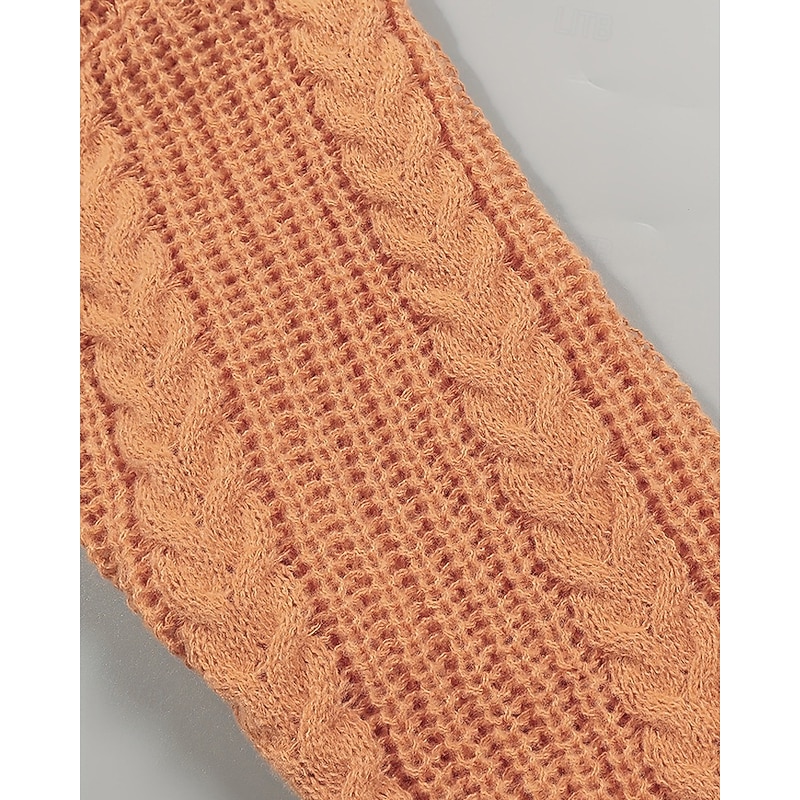 Women's Sweater Cardigan Fashion Streetwear Daily Solid Color Ribbed Open Front Knitted Long Sleeve Long Tops Knit Holiday Going out Weekend Orange Fall Winter4