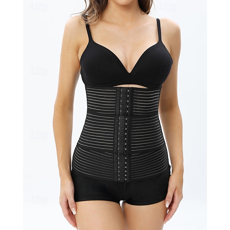 Women's Corset Shapewear Waist Cincher Shapewear Sexy Corset Casual Pure Color Buttons Vacation Street Date Sleeveless Black Brown Khaki Summer Spring Fall Tailored Fit4